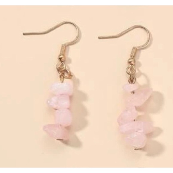 Pink Stone Earrings - Picture 4 of 4